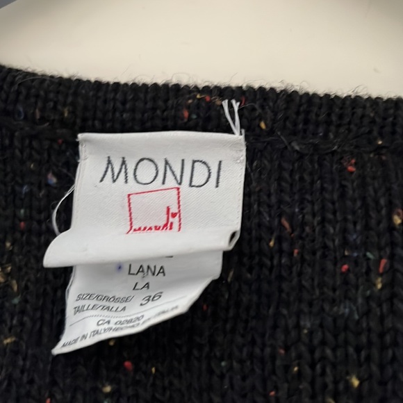 Mondi black flecked wool cardigan with Pom Pom detailing EU 36/ US 6 - Picture 7 of 8